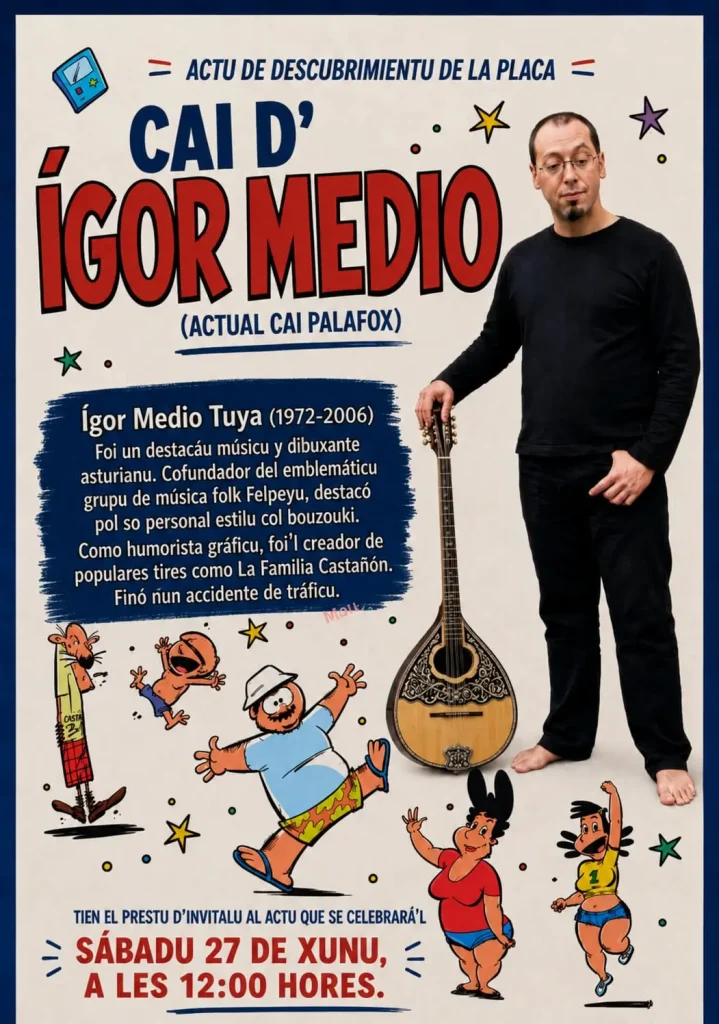 Cartel de la calle Ígor Medio en el Natahoyo, Xixón